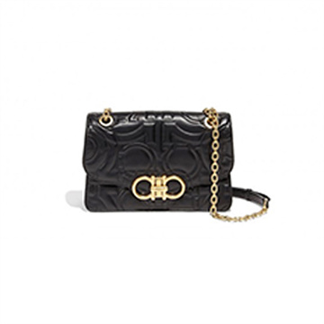 salvatore ferragamo quilted gancini leather chain shoulder bag #21h168